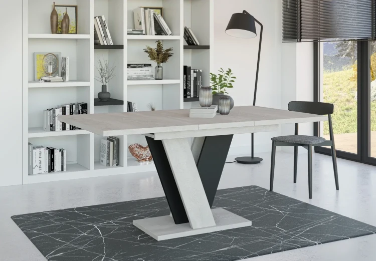 Stół rozkładany Solit 120-160 cm prostokątny nowoczesny do jadalni salonu K350/black