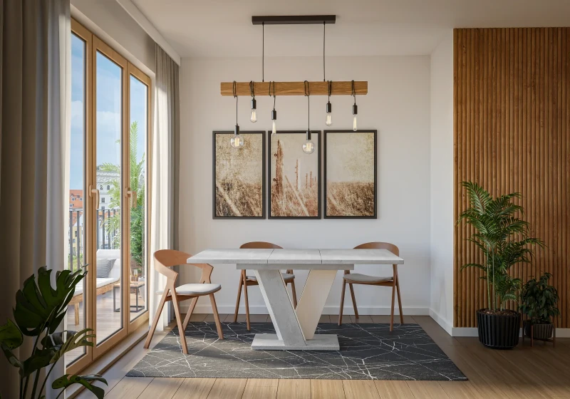 Stół rozkładany Solit 120-160 cm prostokątny nowoczesny do jadalni salonu K350/white