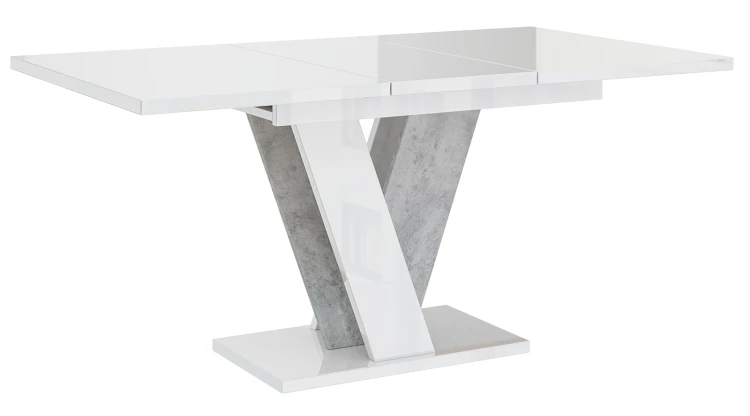Stół rozkładany Solit 120-160 cm prostokątny nowoczesny do jadalni salonu white gloss