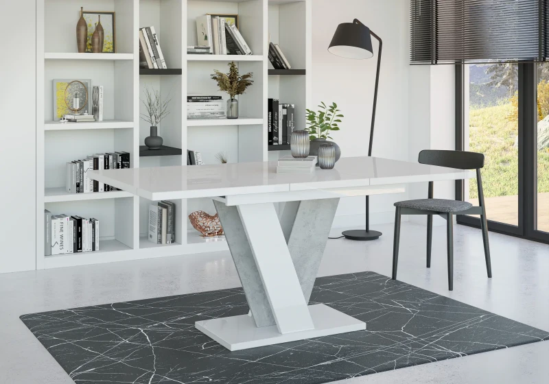 Stół rozkładany Solit 120-160 cm prostokątny nowoczesny do jadalni salonu white gloss