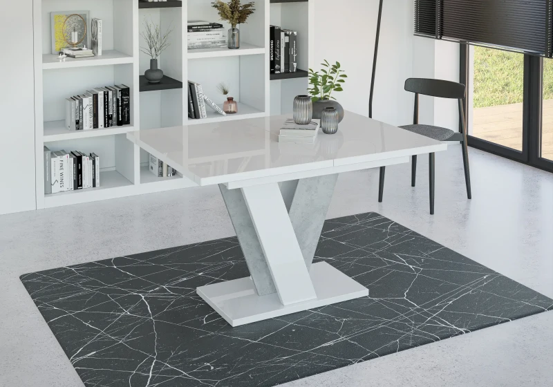 Stół rozkładany Solit 120-160 cm prostokątny nowoczesny do jadalni salonu white gloss