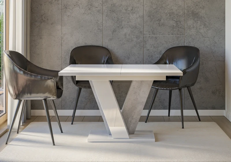 Stół rozkładany Solit 120-160 cm prostokątny nowoczesny do jadalni salonu white gloss