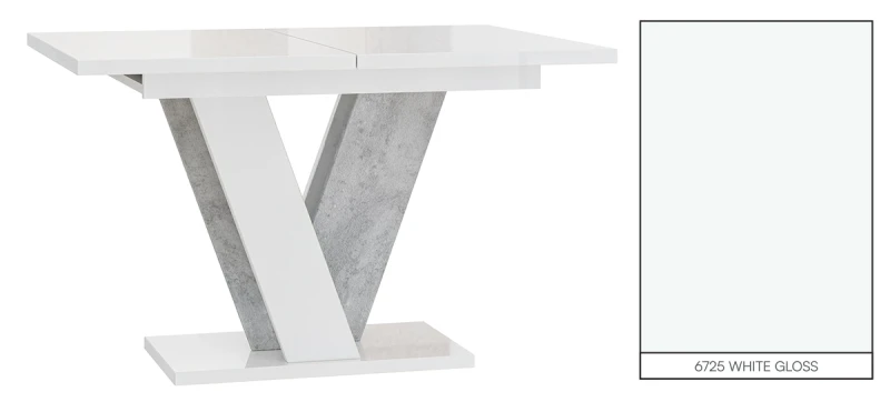 Stół rozkładany Solit 120-160 cm prostokątny nowoczesny do jadalni salonu white gloss