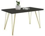 Stół rozkładany Leone Złoty 120-220 cm do jadalni salonu Smooth concrete