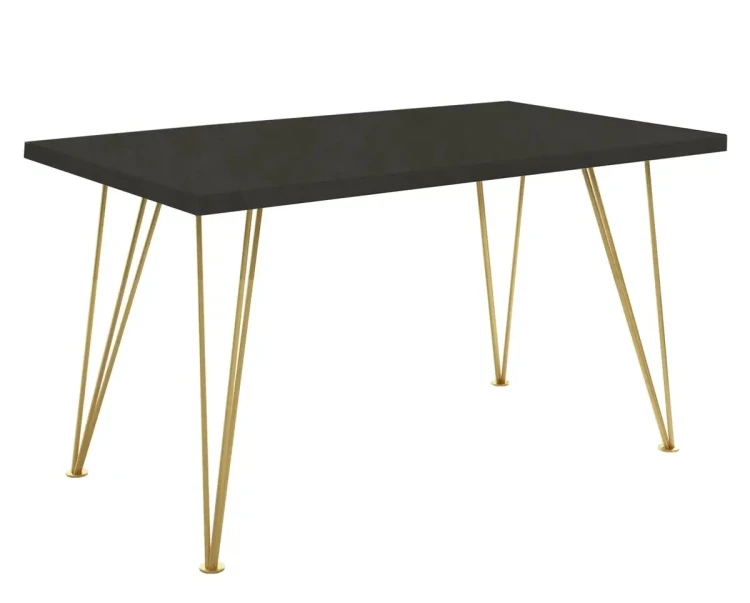 Stół rozkładany Leone Złoty 120-220 cm do jadalni salonu Smooth concrete
