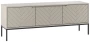 Szafka RTV Aspen I 150 cm trzydrzwiowa na metalowych nóżkach do salonu cashmere/czarny