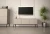 Szafka RTV Aspen I 150 cm trzydrzwiowa na metalowych nóżkach do salonu cashmere/czarny