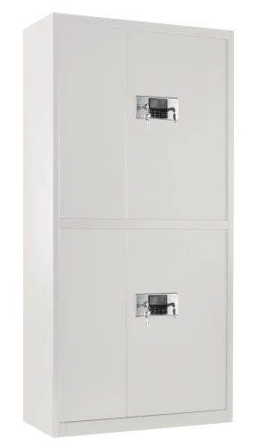 Szafa metalowa XD-032 z dwoma zamkami elektronicznymi i czujnikiem wstrząsowym Biała