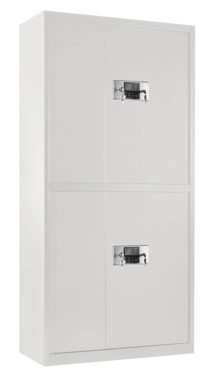 Szafa metalowa XD-032 z dwoma zamkami elektronicznymi i czujnikiem wstrząsowym Biała