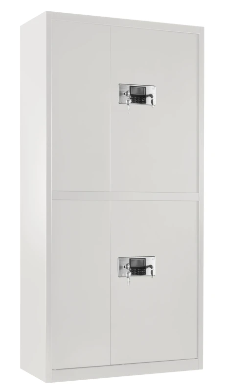 Szafa metalowa XD-032 z dwoma zamkami elektronicznymi i czujnikiem wstrząsowym Biała