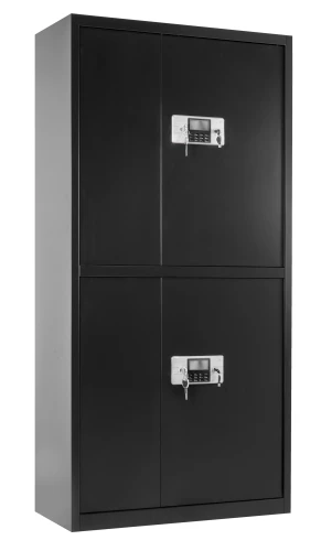 Szafa metalowa XD-032 z dwoma zamkami elektronicznymi i czujnikiem wstrząsowym Czarna
