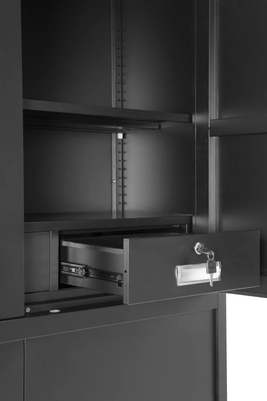 Szafa metalowa XD-032 z dwoma zamkami elektronicznymi i czujnikiem wstrząsowym Czarna