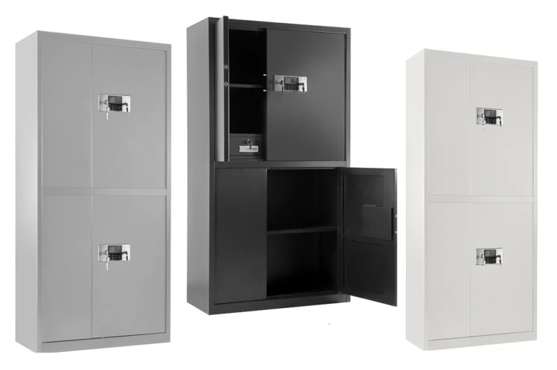 Szafa metalowa XD-032 z dwoma zamkami elektronicznymi i czujnikiem wstrząsowym Czarna