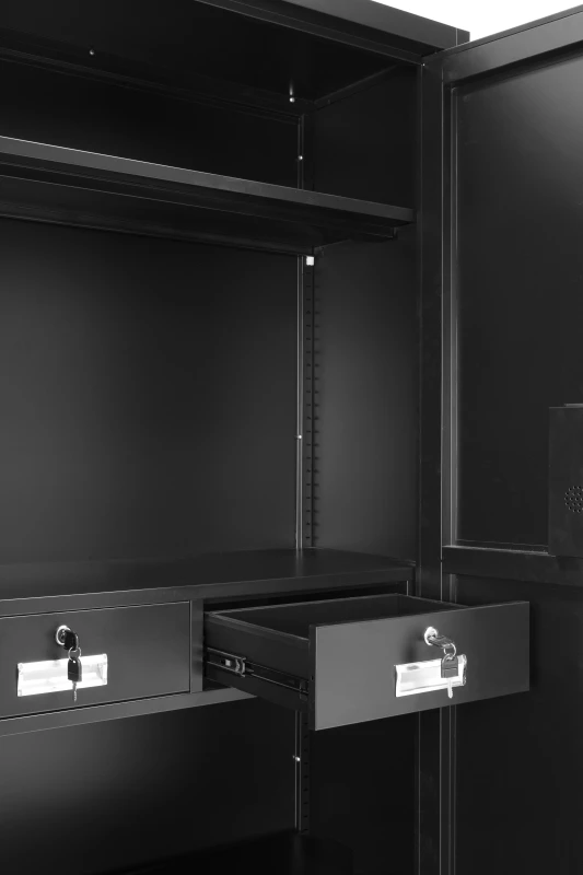 Szafa metalowa XD-034 z zamkiem elektronicznym i czujnikiem wstrząsowym Czarna