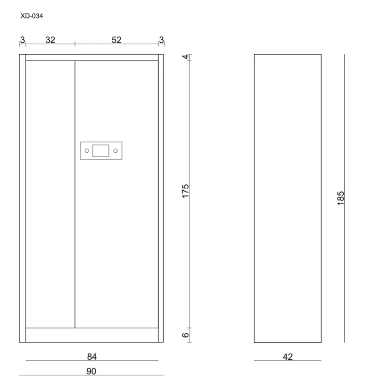 Szafa metalowa XD-034 z zamkiem elektronicznym i czujnikiem wstrząsowym Czarna