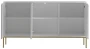 Komoda Aspen III 150 cm trzydrzwiowa z frezowanymi frontami do salonu biały/złoty