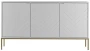 Komoda Aspen III 150 cm trzydrzwiowa z frezowanymi frontami do salonu biały/złoty