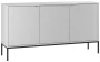 Komoda Aspen III 150 cm trzydrzwiowa z frezowanymi frontami do salonu biały/czarny
