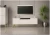 Szafka RTV Aspen VI 150 cm trzydrzwiowa z głośnikiem JBL do salonu biały/złoty