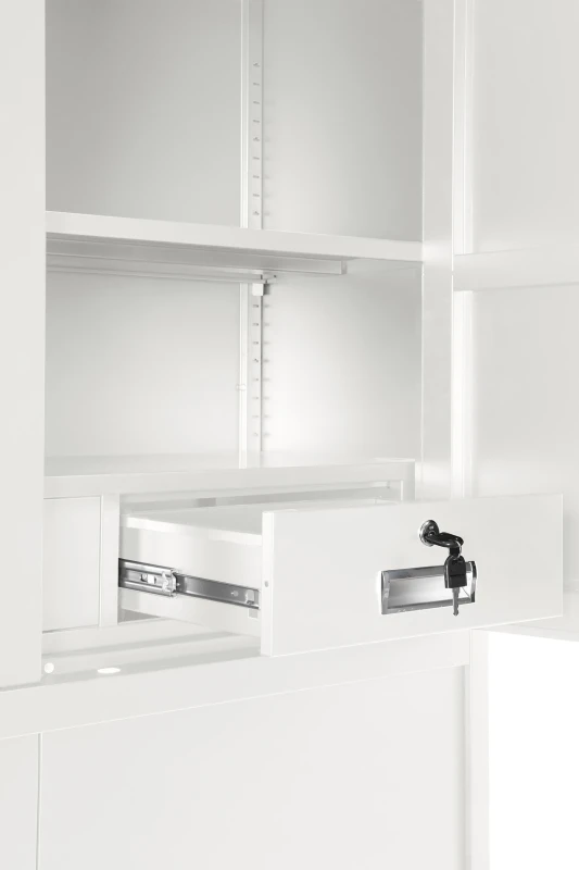 Szafa metalowa XD-032 z dwoma zamkami elektronicznymi i czujnikiem wstrząsowym Biała