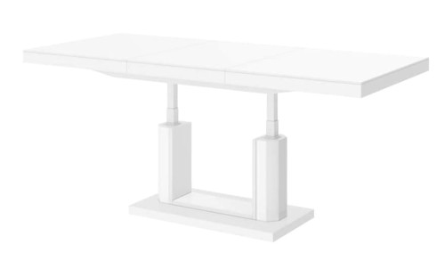Ławostół podnoszony rozkładany QUADRO LUX 120 - 170 cm Biały połysk