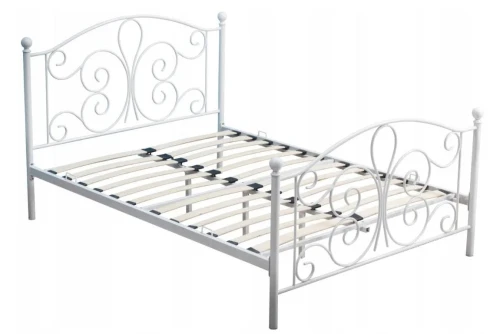Łóżko metalowe pojedyncze Panama 120x200cm biały