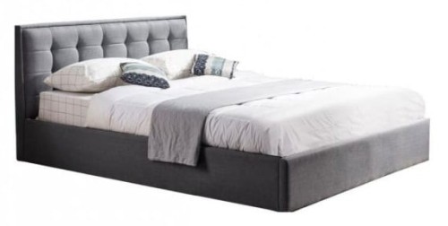 Łóżko podwójne Padva 160x200cm z pojemnikiem na pościel popielaty