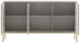 Komoda Aspen III 150 cm trzydrzwiowa z frezowanymi frontami do salonu cashmere/złoty