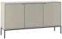 Komoda Aspen III 150 cm trzydrzwiowa z frezowanymi frontami do salonu cashmere/czarny