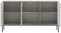 Komoda Aspen III 150 cm trzydrzwiowa z frezowanymi frontami do salonu cashmere/czarny