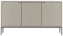 Komoda Aspen III 150 cm trzydrzwiowa z frezowanymi frontami do salonu cashmere/czarny