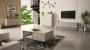 Komoda Aspen III 150 cm trzydrzwiowa z frezowanymi frontami do salonu cashmere/czarny
