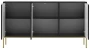 Komoda Aspen III 150 cm trzydrzwiowa z frezowanymi frontami do salonu czarny/złoty