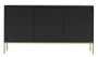 Komoda Aspen III 150 cm trzydrzwiowa z frezowanymi frontami do salonu czarny/złoty