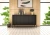 Komoda Aspen III 150 cm trzydrzwiowa z frezowanymi frontami do salonu czarny/czarny