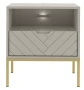 Szafka nocna Aspen IV 53 cm z szufladą i oświetleniem LED do sypialni cashmere/złoty