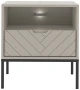 Szafka nocna Aspen IV 53 cm z szufladą i oświetleniem LED do sypialni cashmere/czarny