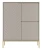 Komoda wysoka Aspen VII 102 cm trzydrzwiowa z frezowanym frontem do salonu cashmere/złoty