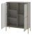 Komoda wysoka Aspen VII 102 cm trzydrzwiowa z frezowanym frontem do salonu cashmere/złoty