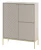 Komoda wysoka Aspen VII 102 cm trzydrzwiowa z frezowanym frontem do salonu cashmere/złoty