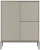 Komoda wysoka Aspen VII 102 cm trzydrzwiowa z frezowanym frontem do salonu cashmere/czarny