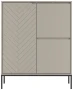 Komoda wysoka Aspen VII 102 cm trzydrzwiowa z frezowanym frontem do salonu cashmere/czarny