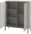 Komoda wysoka Aspen VII 102 cm trzydrzwiowa z frezowanym frontem do salonu cashmere/czarny