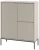 Komoda wysoka Aspen VII 102 cm trzydrzwiowa z frezowanym frontem do salonu cashmere/czarny