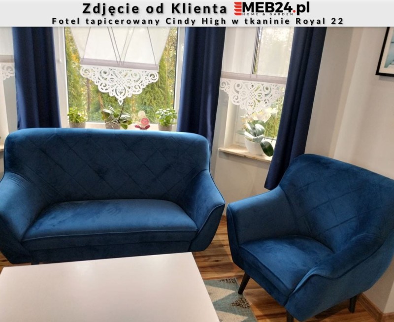 Fotel tapicerowany Cindy High w stylu skandynawskim - zdjęcie od klienta