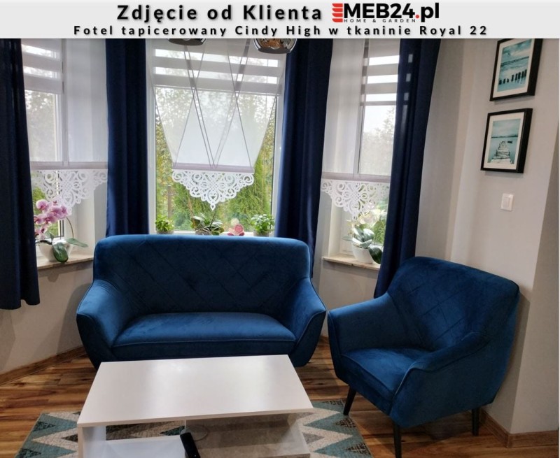 Fotel tapicerowany Cindy High w stylu skandynawskim - zdjęcie od klienta