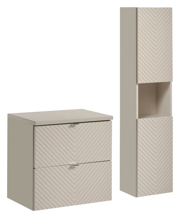 Zestaw mebli łazienkowych VIVA CASHMERE szafka 60 cm z blatem 60 cm i słupkiem - 3 elementy