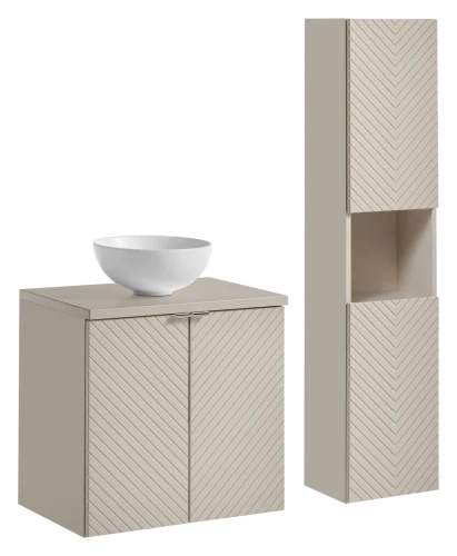 Zestaw mebli łazienkowych VIVA CASHMERE z umywalką DOMI i blatem 60 cm - 4 elementy