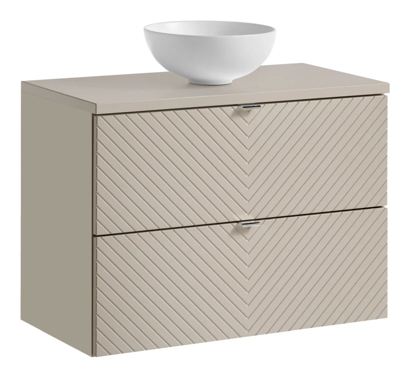 Zestaw mebli łazienkowych VIVA CASHMERE szafka 80 cm 2 szuflady z umywalką DOMI i blatem 80 cm