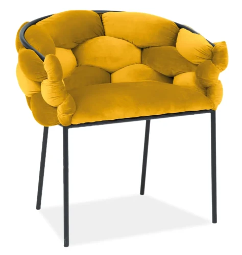 Krzesło tapicerowane Norte Velvet curry Bluvel 68